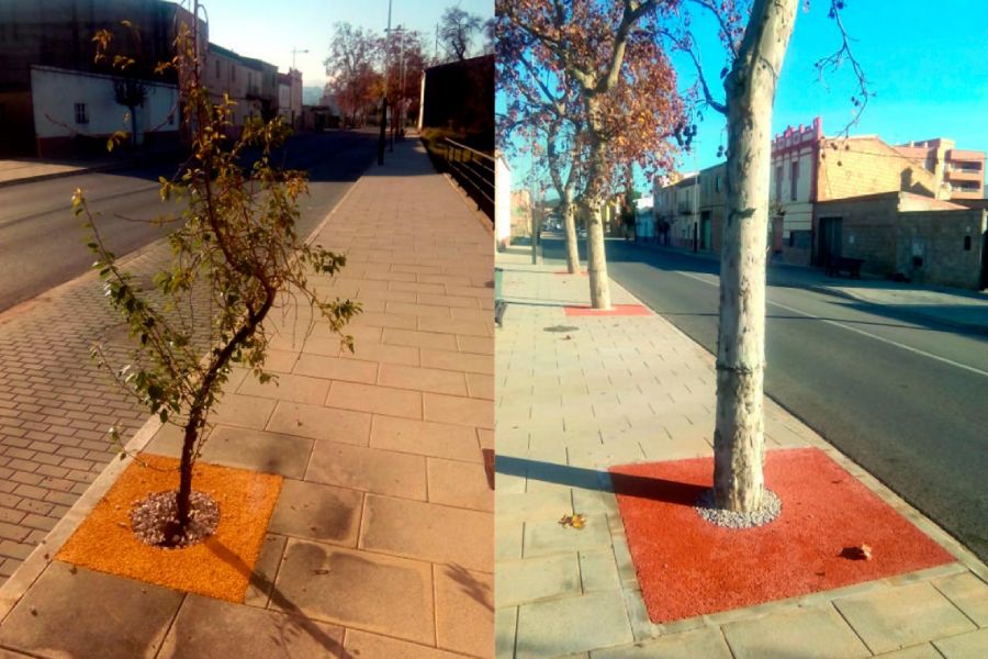 Hormigón drenante decorativo